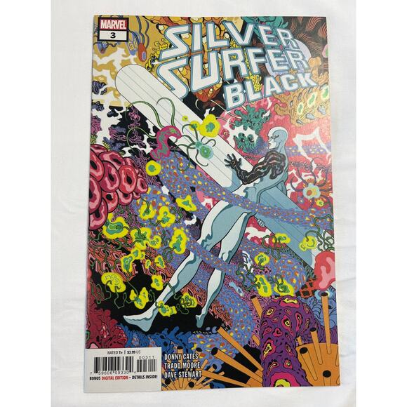 SILVER SURFER: BLACK #3 NM ORIGIN SILVER SURFER & GALACTUS 2019 KEY - Picture 1 of 3